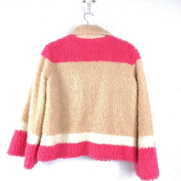 Anthropologie Color block Sherpa Teddy Coat - Picture 5 of 7